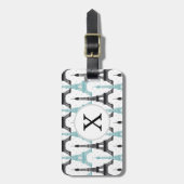 モノグラムアクアシックエッフェルタワーパターン ラゲッジタグ (正面縦)