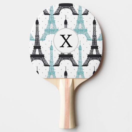 モノグラムアクアシックエッフェルタワーパターン 卓球ラケット (正面)