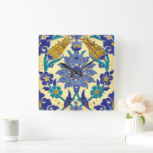 モノグラムアズレホセラミックスタイルヴィンテージオーナメント スクエア壁時計 (ホーム)