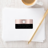 モノグラムアドレス名ミニマルバラブラックRSVP ラベル (インサイチュ)