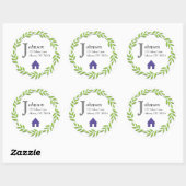 モノグラムアドレス封筒用シールステッカーテンプレート ラウンドシール (シート)