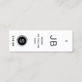 モノグラムアパレルラベルスモールビジネス白黒 コーリングカード (正面)
