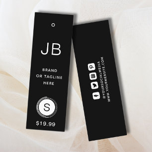 モノグラムアパレルラベルスモールビジネス白黒 コーリングカード