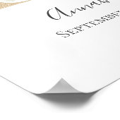 モノグラムアピンクホワイトフローラ金ゴールド子供部屋 ポスター (角)