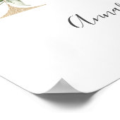 モノグラムアピンクホワイトフローラ金ゴールド子供部屋 ポスター (角)