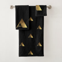 モノグラムアブラックアンド金ゴールドルックエレガントタイポグラフィ