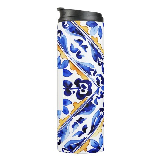 モノグラムアマルフィビエトリイタリアンブルーのタイルの贈り物 タンブラー (回転右)