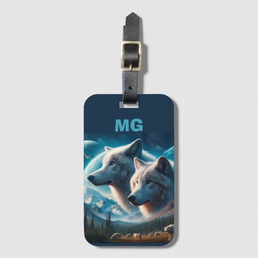 モノグラムアラスカンウルフ ラゲッジタグ (正面縦)