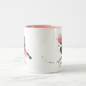 モノグラムアラスカ州ウォーターカラーフローラ&ハート ツートーンマグカップ (中央)