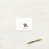 モノグラムアラスカ州ウォーターカラーフローラ&ハート ポストイット (デスク上)