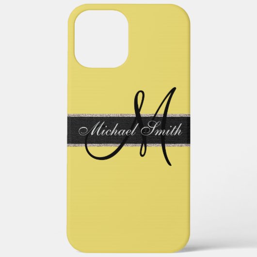モノグラムアリリド黄色の背景 Case-Mate iPhoneケース (裏面)