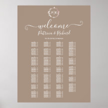 モノグラムアルファベットの座席表の看板