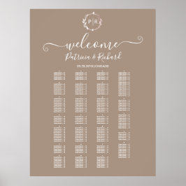 モノグラムアルファベットの座席表の看板 ポスター
