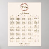 モノグラムアルファベットの座席表の看板 ポスター (正面)