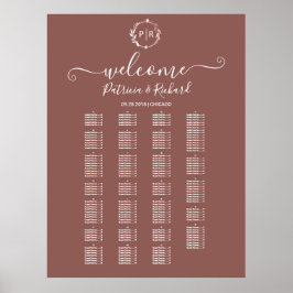 モノグラムアルファベットの座席表の看板 ポスター