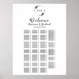 モノグラムアルファベットの座席表ボード ポスター