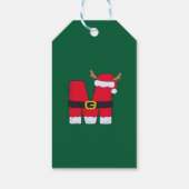 モノグラムアルファベット文字Mサンタハットクリスマス ギフトタグ (裏面)