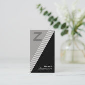 モノグラムアングル石板グレイ名刺 名刺 (スタンド正面)