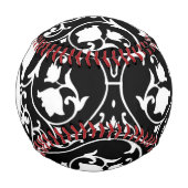 モノグラムアンティークのスクロール壁紙2 野球ボール (正面)