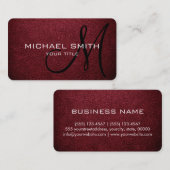 モノグラムアンティークルビーレザールック 名刺 (正面/裏面)