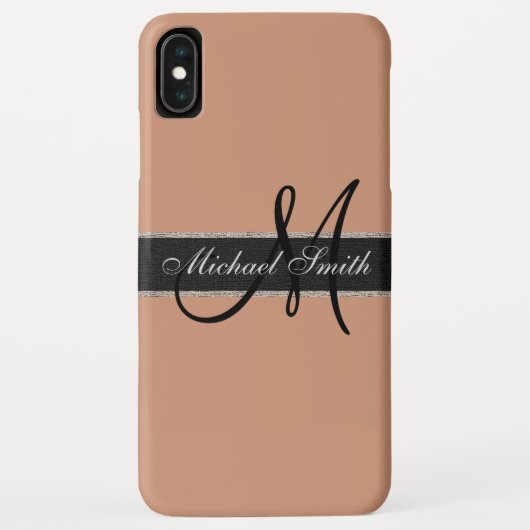 モノグラムアンティーク真鍮カラー背景 Case-Mate iPhoneケース (裏面)