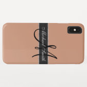 モノグラムアンティーク真鍮カラー背景 Case-Mate iPhoneケース (裏面(横))