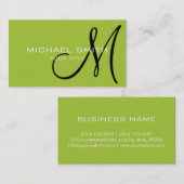 モノグラムアンドロイドの緑の背景 名刺 (正面/裏面)