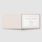 モノグラムアンパサンド白ピンク金ゴールドエレガントな結婚式 ゲストブック (全面)