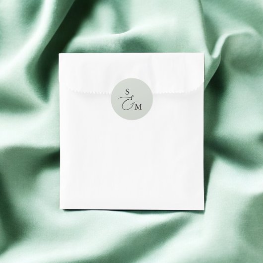 モノグラムアンパサンド結婚スクリプト ラウンドシール