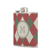 モノグラムアーガイル付き緑と赤の格子模様 フラスク (左)