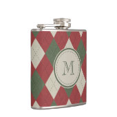モノグラムアーガイル付き緑と赤の格子模様 フラスク (右)