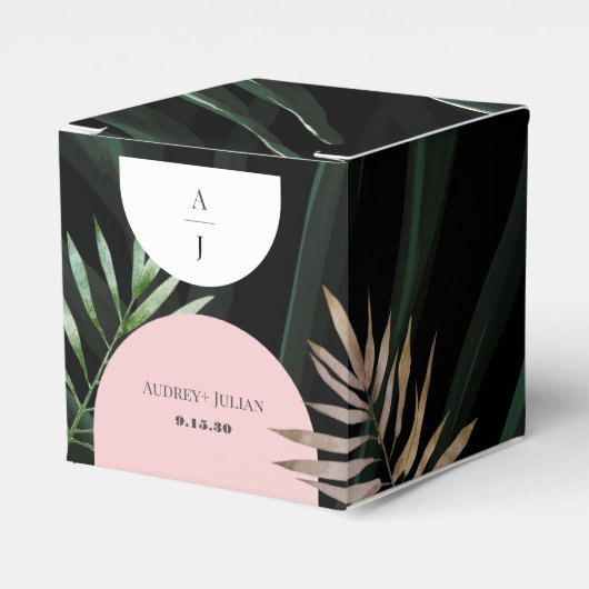 モノグラムアーチトロピカルパーム結婚ツリー フェイバーボックス (正面サイド)