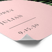 モノグラムアーチトロピカルパーム結婚リーフ ポスター (角)