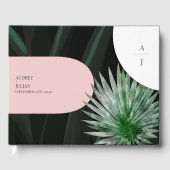 モノグラムアーチトロピカル結婚ズゲストブック ゲストブック (正面)