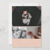 モノグラムアーチ写真の出生告知カード 招待状 (裏面)