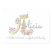 モノグラムアートAliciaの女の子の名前はポスターを意味する