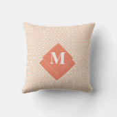 モノグラムアールデコオレンジ幾何学模様 クッション (裏面)