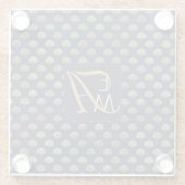 モノグラムアールデコシェルネイビーブルー金ゴールドニューリュウズ ガラスコースター (裏面)