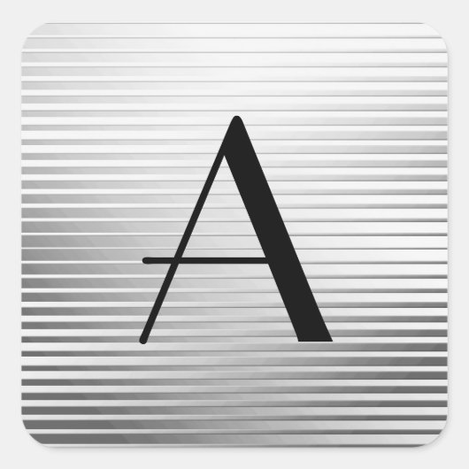 モノグラムアールデコシルバーサテンストライプズ スクエアシール (正面)