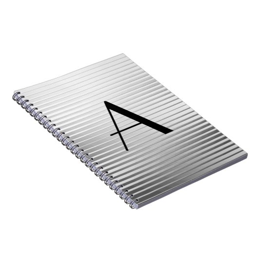 モノグラムアールデコシルバーサテンストライプズ ノートブック (右側)