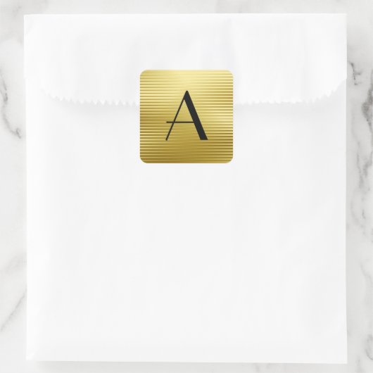 モノグラムアールデコ金ゴールドサテンストライプズ スクエアシール (バッグ)