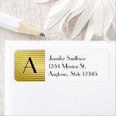 モノグラムアールデコ金ゴールドサテンストライプズ ラベル (インサイチュ)