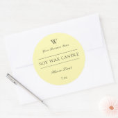 モノグラムイエローキャンドルスパ製品ラベル ラウンドシール (封筒)