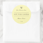 モノグラムイエローキャンドルスパ製品ラベル ラウンドシール (バッグ)