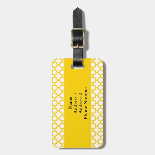 モノグラムイエロークローバーパターン ラゲッジタグ (正面縦)