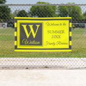 モノグラムイエローグレーストライプ懇親会サマーファミリー 横断幕 (インサイチュ)