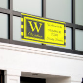 モノグラムイエローグレーストライプ懇親会サマーファミリー 横断幕 (ビルの外側)