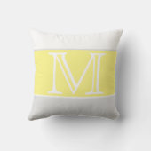 モノグラムイエローグレーストライプ白無地の色 クッション (裏面)