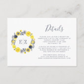 モノグラムイエローグレーフローラリース結婚ズ詳細 エンクロージャーカード (正面)