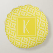 モノグラムイエロースリートーンダイヤモンドパターン ラウンドクッション (裏面)